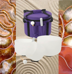 Set of 3 Frosted Quartz Crystal Singing Bowls