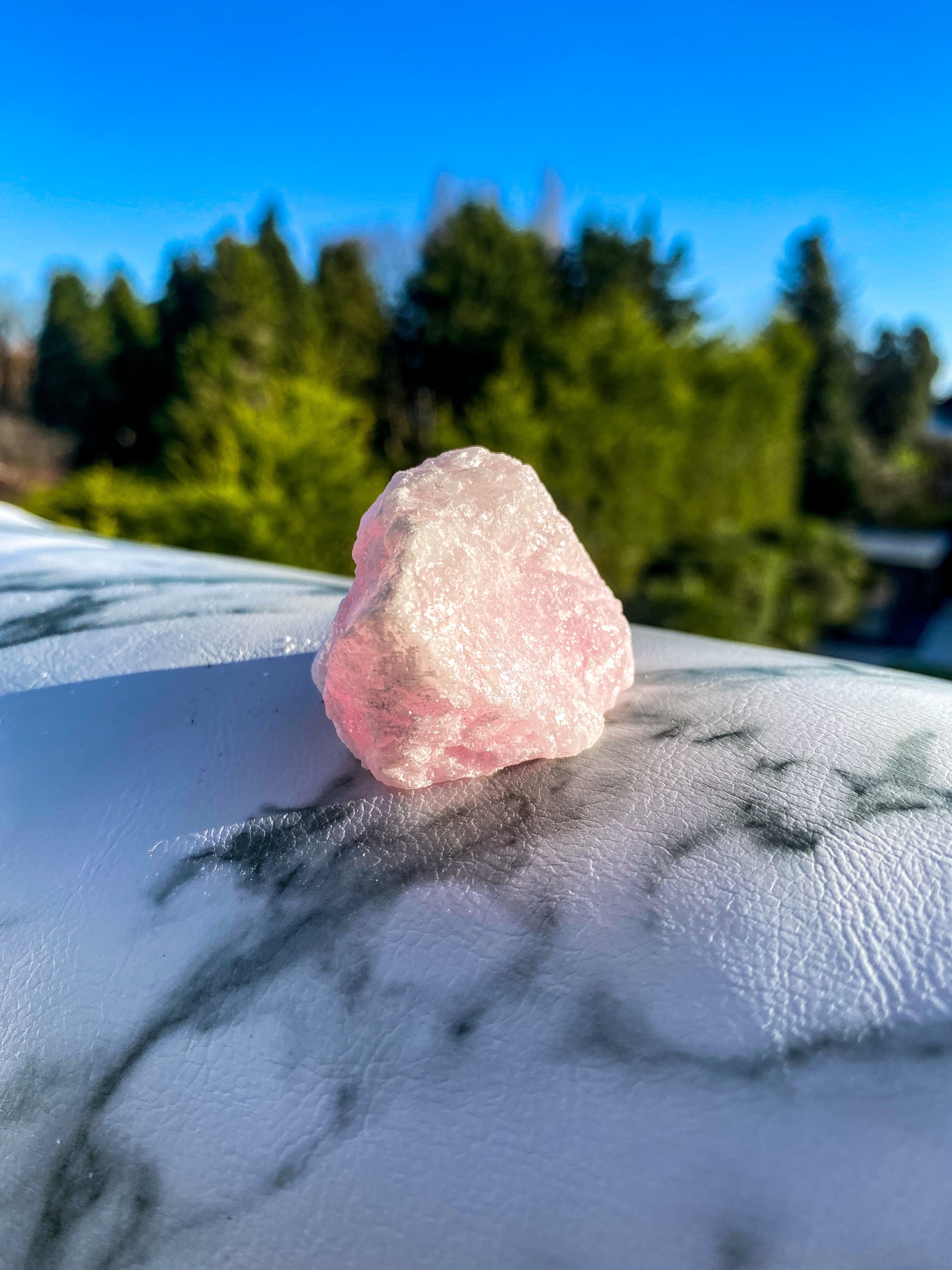 Large pink aragonite raw