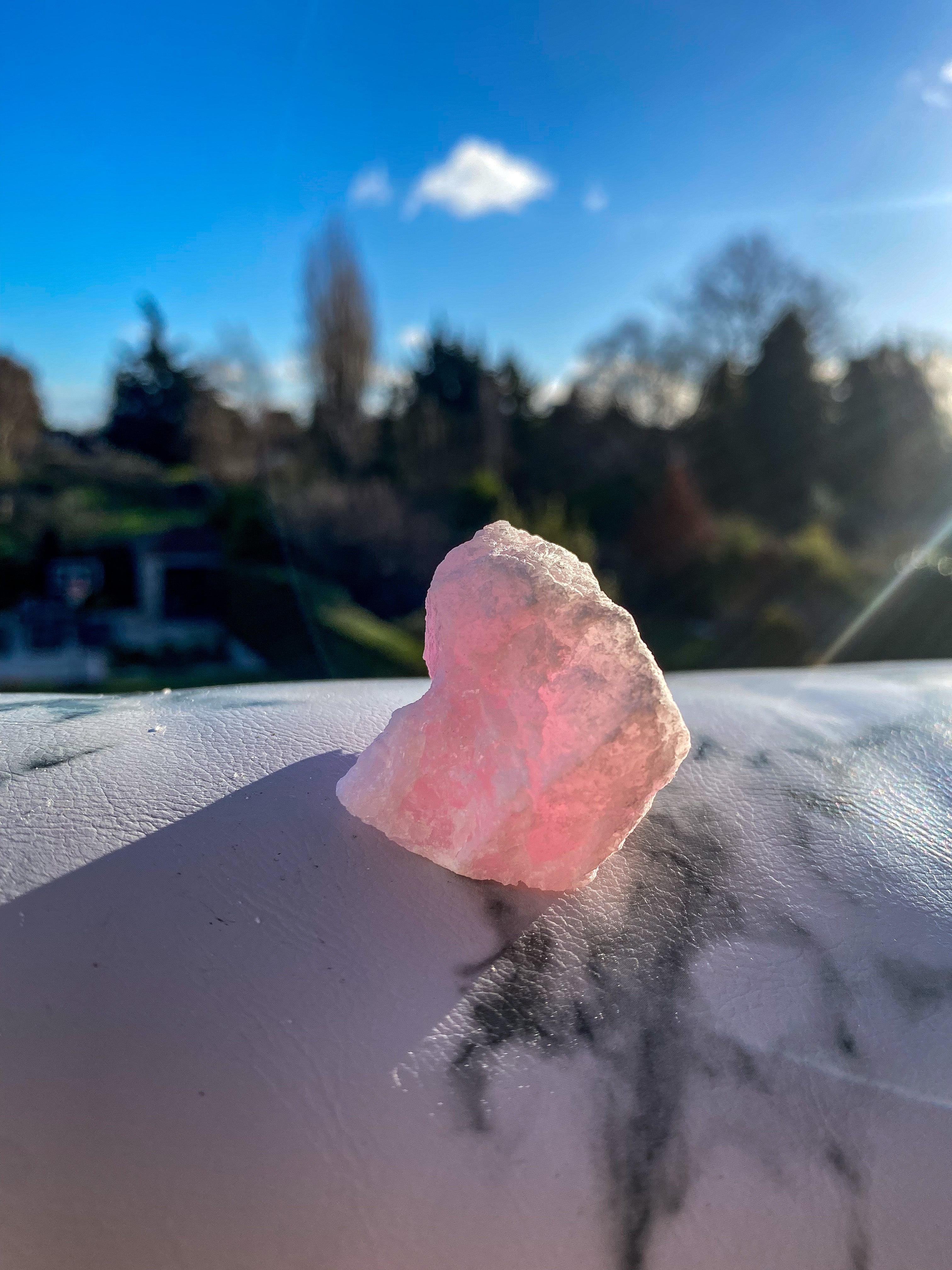Large pink aragonite raw